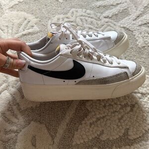Nike White Leather Low-Top Sneakers